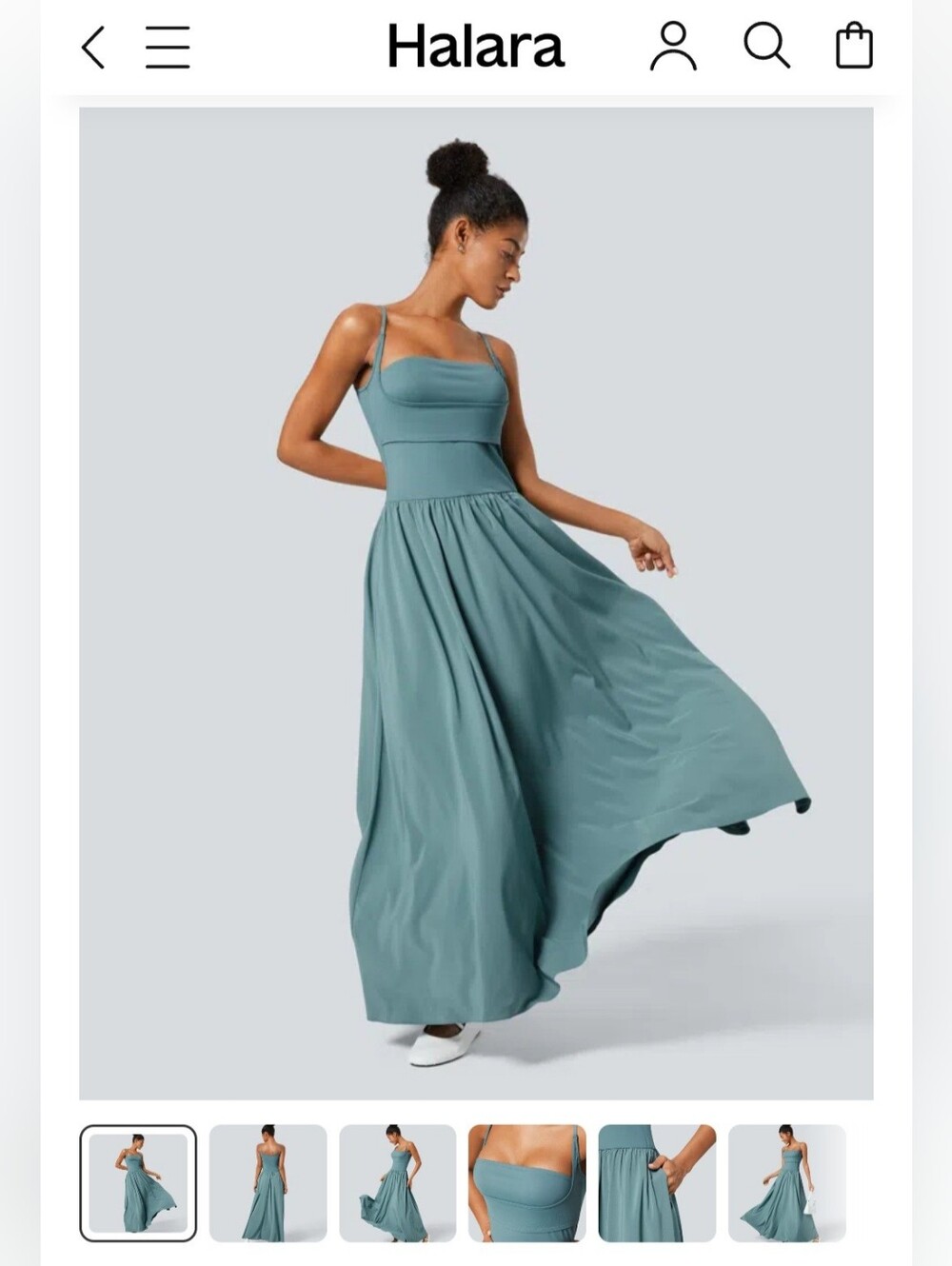 NWT Breezeful™ Pocket Flowy Flare Maxi Quick Dry Casual Slip Dress